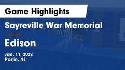 Sayreville War Memorial  vs Edison  Game Highlights - Jan. 11, 2022