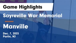 Sayreville War Memorial  vs Manville  Game Highlights - Dec. 7, 2023