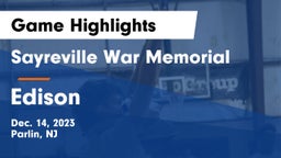 Sayreville War Memorial  vs Edison  Game Highlights - Dec. 14, 2023