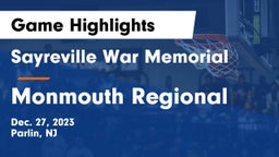 Sayreville War Memorial  vs Monmouth Regional  Game Highlights - Dec. 27, 2023