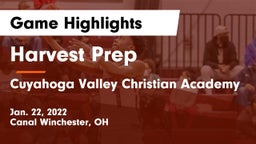 Harvest Prep  vs Cuyahoga Valley Christian Academy  Game Highlights - Jan. 22, 2022