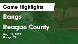 Bangs  vs Reagan County Game Highlights - Aug. 11, 2023