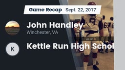 Recap: John Handley  vs. Kettle Run High Schol 2017