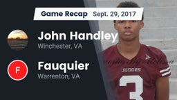 Recap: John Handley  vs. Fauquier  2017