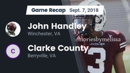 Recap: John Handley  vs. Clarke County  2018
