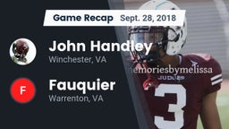 Recap: John Handley  vs. Fauquier  2018
