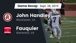 Recap: John Handley  vs. Fauquier  2019