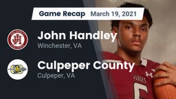 Recap: John Handley  vs. Culpeper County  2021