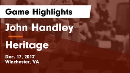 John Handley  vs Heritage  Game Highlights - Dec. 17, 2017
