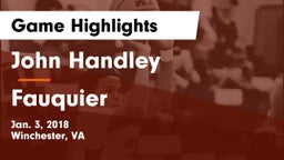 John Handley  vs Fauquier  Game Highlights - Jan. 3, 2018