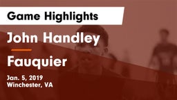John Handley  vs Fauquier  Game Highlights - Jan. 5, 2019
