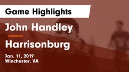 John Handley  vs Harrisonburg  Game Highlights - Jan. 11, 2019
