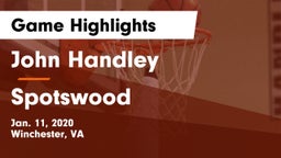 John Handley  vs Spotswood  Game Highlights - Jan. 11, 2020