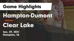 Hampton-Dumont  vs Clear Lake  Game Highlights - Jan. 29, 2021