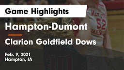 Hampton-Dumont  vs Clarion Goldfield Dows  Game Highlights - Feb. 9, 2021