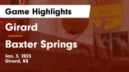 Girard  vs Baxter Springs   Game Highlights - Jan. 3, 2023