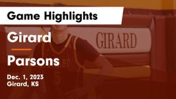 Girard  vs Parsons  Game Highlights - Dec. 1, 2023