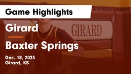 Girard  vs Baxter Springs   Game Highlights - Dec. 18, 2023