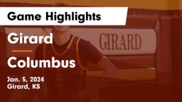 Girard  vs Columbus  Game Highlights - Jan. 5, 2024