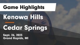 Kenowa Hills  vs Cedar Springs  Game Highlights - Sept. 26, 2023