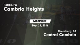 Matchup: Cambria Heights vs. Central Cambria  2016