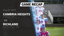 Recap: Cambria Heights  vs. Richland  2016