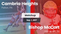 Matchup: Cambria Heights vs. Bishop McCort  2017