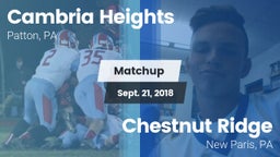 Matchup: Cambria Heights vs. Chestnut Ridge  2018