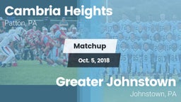 Matchup: Cambria Heights vs. Greater Johnstown  2018