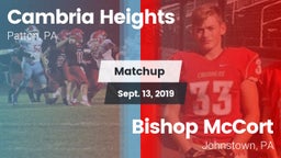Matchup: Cambria Heights vs. Bishop McCort  2019