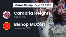 Recap: Cambria Heights  vs. Bishop McCort  2019