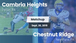 Matchup: Cambria Heights vs. Chestnut Ridge  2019