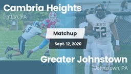 Matchup: Cambria Heights vs. Greater Johnstown  2020