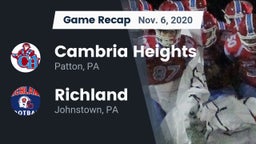 Recap: Cambria Heights  vs. Richland  2020