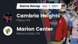 Recap: Cambria Heights  vs. Marion Center  2021