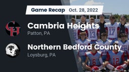 Recap: Cambria Heights  vs. Northern Bedford County  2022