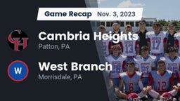 Recap: Cambria Heights  vs. West Branch  2023