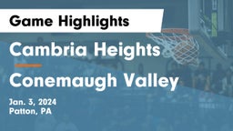 Cambria Heights  vs Conemaugh Valley  Game Highlights - Jan. 3, 2024