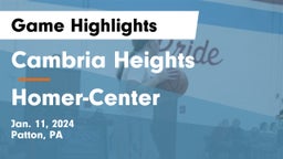 Cambria Heights  vs Homer-Center  Game Highlights - Jan. 11, 2024