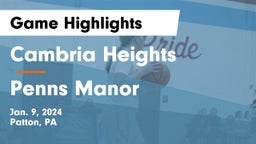 Cambria Heights  vs Penns Manor  Game Highlights - Jan. 9, 2024