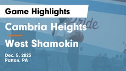 Cambria Heights  vs West Shamokin  Game Highlights - Dec. 5, 2023