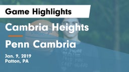 Cambria Heights  vs Penn Cambria  Game Highlights - Jan. 9, 2019