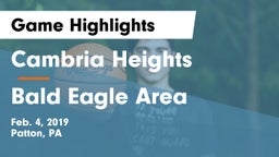 Cambria Heights  vs Bald Eagle Area  Game Highlights - Feb. 4, 2019
