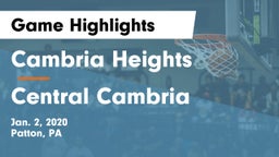 Cambria Heights  vs Central Cambria  Game Highlights - Jan. 2, 2020