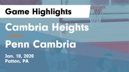 Cambria Heights  vs Penn Cambria  Game Highlights - Jan. 10, 2020