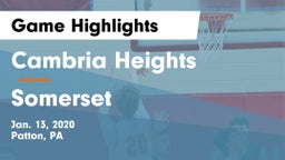 Cambria Heights  vs Somerset  Game Highlights - Jan. 13, 2020