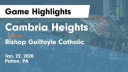 Cambria Heights  vs Bishop Guilfoyle Catholic  Game Highlights - Jan. 22, 2020