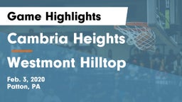 Cambria Heights  vs Westmont Hilltop  Game Highlights - Feb. 3, 2020
