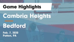 Cambria Heights  vs Bedford  Game Highlights - Feb. 7, 2020