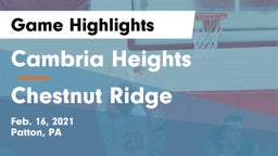 Cambria Heights  vs Chestnut Ridge  Game Highlights - Feb. 16, 2021